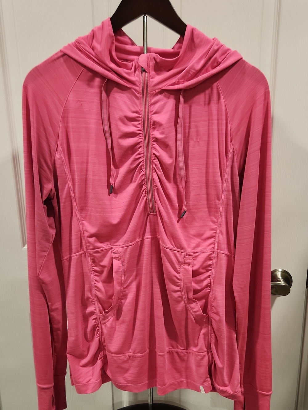 Pink Hooded Utility Pullover Jacket